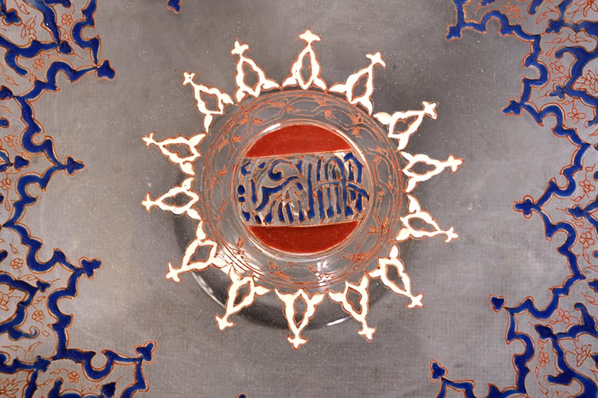 BROCARD Philippe-Joseph (in the style of) — Footed cup in blown glass with enamel and gilt decoration in the perso-islamic taste-3