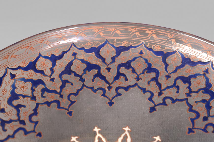 BROCARD Philippe-Joseph (in the style of) — Footed cup in blown glass with enamel and gilt decoration in the perso-islamic taste-4