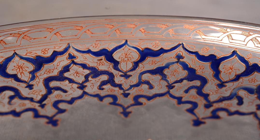 BROCARD Philippe-Joseph (in the style of) — Footed cup in blown glass with enamel and gilt decoration in the perso-islamic taste-5