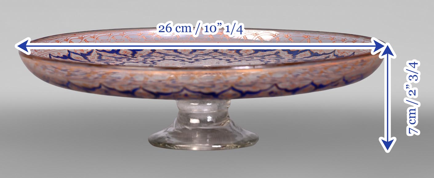 BROCARD Philippe-Joseph (in the style of) — Footed cup in blown glass with enamel and gilt decoration in the perso-islamic taste-6