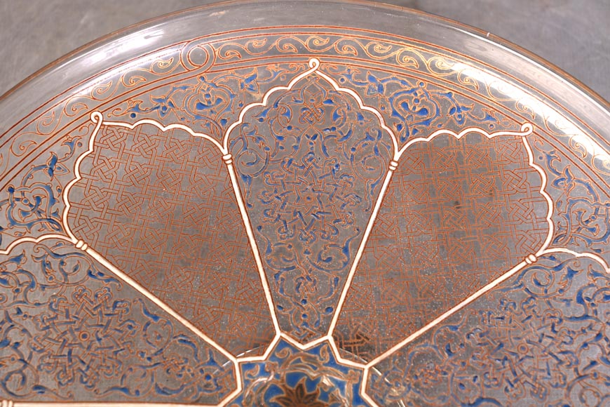 BROCARD Philippe-Joseph (in the style of) — Blown glass dish with enamel and gilt decoration in the perso-islamic taste-3