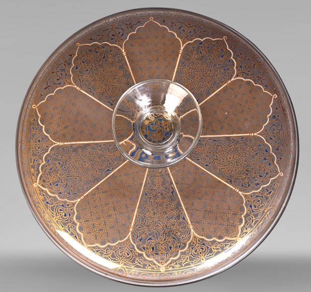 BROCARD Philippe-Joseph (in the style of) — Blown glass dish with enamel and gilt decoration in the perso-islamic taste-4