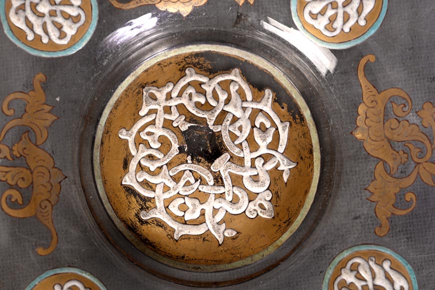 GIBOIN Nicolas-Jean Alphonse — Blown glass dish with enamel and gilt decoration in the hispano-moorish taste-2