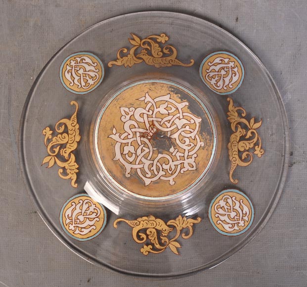 GIBOIN Nicolas-Jean Alphonse — Blown glass dish with enamel and gilt decoration in the hispano-moorish taste-5