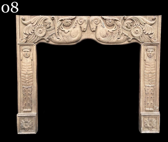 Important oak panelling carved with scenes from La Fontaine's Fables, 19th century Important oak panelling carved with scenes from La Fontaine's Fables, 19th century-21