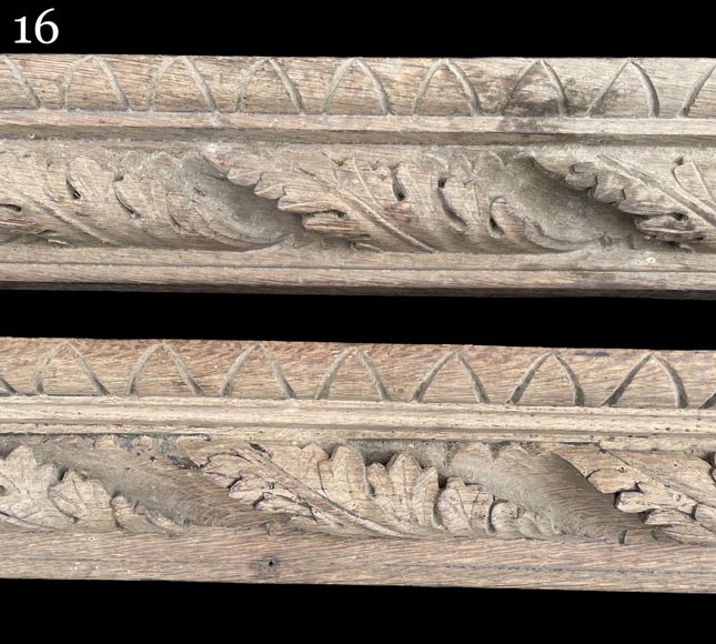 Important oak panelling carved with scenes from La Fontaine's Fables, 19th century Important oak panelling carved with scenes from La Fontaine's Fables, 19th century-34