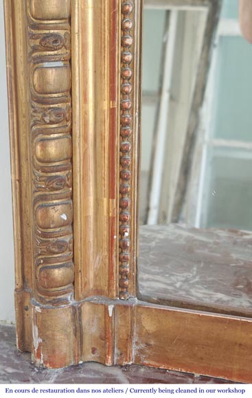 Richly decorated Louis XV style gilt trumeau mirror Richly decorated Louis XV style gilt trumeau mirror-5