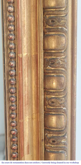 Richly decorated Louis XV style gilt trumeau mirror Richly decorated Louis XV style gilt trumeau mirror-6