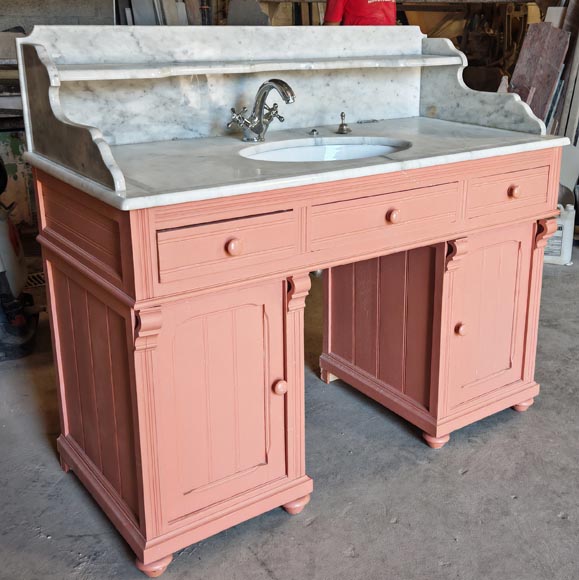 Napoleon III style washstand in marble and painted wood Napoleon III style washstand in marble and painted wood-1