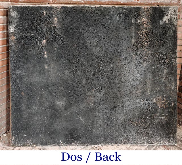 Cast-iron fireback decorated with a coat of arms and a portrait bust-7