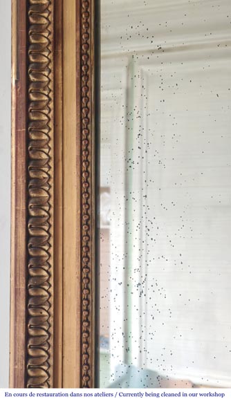 Richly decorated Louis XVI style gilt trumeau mirror-3