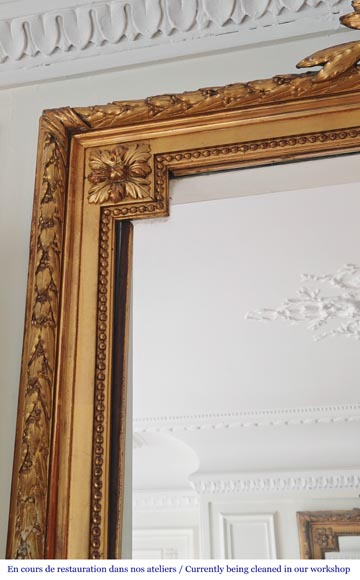 Louis XVI-style gilded pier-glass frame with a double laurel wreath motif Louis XVI-style gilded pier-glass frame with a double laurel wreath motif-3