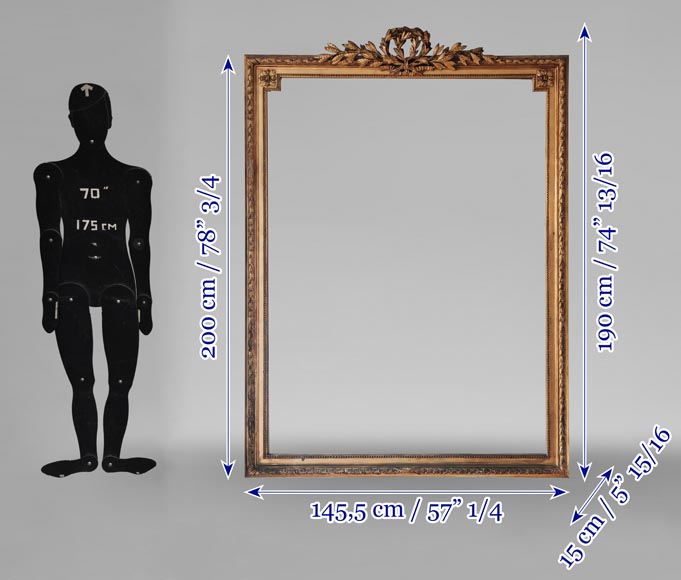 Louis XVI-style gilded pier-glass frame with a double laurel wreath motif Louis XVI-style gilded pier-glass frame with a double laurel wreath motif-7