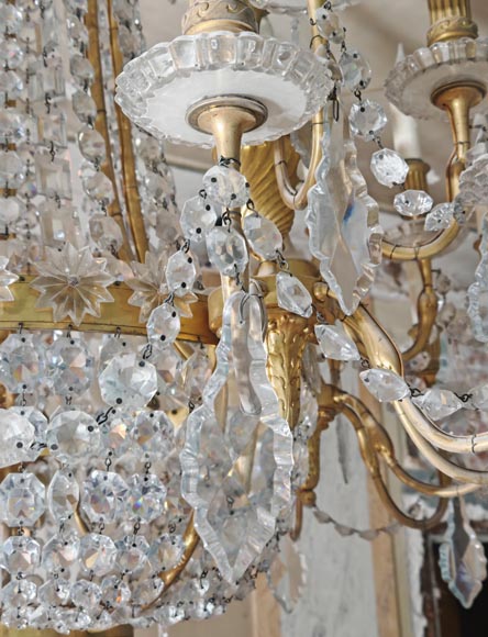 Gilt-bronze chandelier decorated with crystals-4