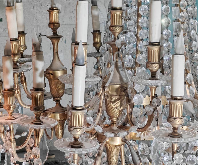 Gilt-bronze chandelier decorated with crystals-5