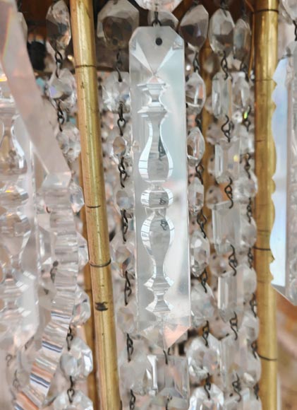 Gilt-bronze chandelier decorated with crystals-6