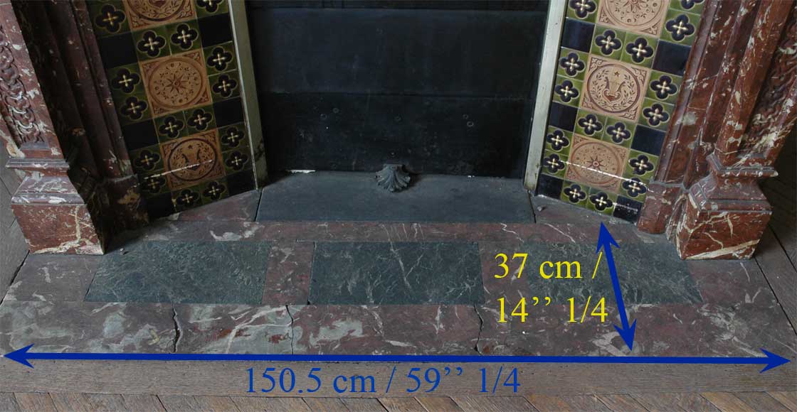Antique Napoléon III style mantel in Rouge du Nord marble-8