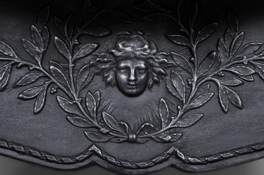 Very beautiful antique Louis XV style fireplace made out of Red Griotte marble with gilded bronze ornaments-9