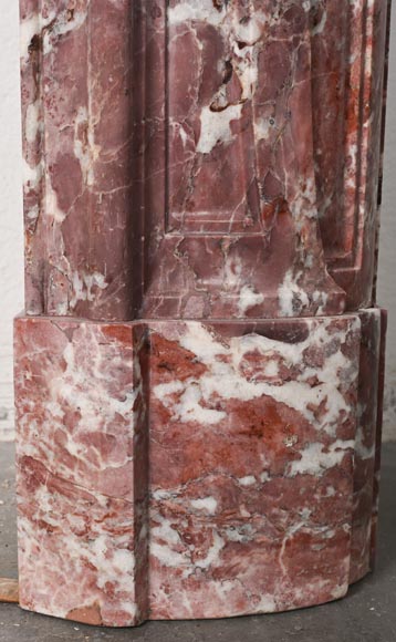 Louis XV-style fireplace decorated with a palmette, carved from peach-blossom marble-8