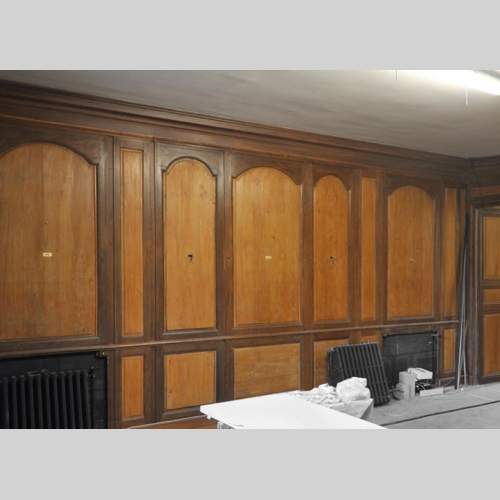 18th century oak and fir wood paneled room