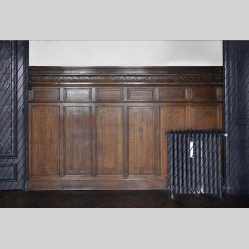 Set of oak carved panels with vitruvian scroll