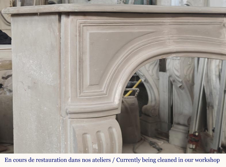 Louis XV style stone fireplace-4