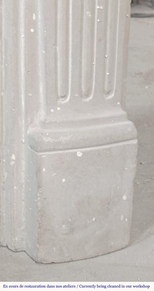 Louis XV style stone fireplace-5