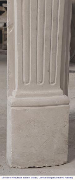 Louis XV style stone fireplace-7