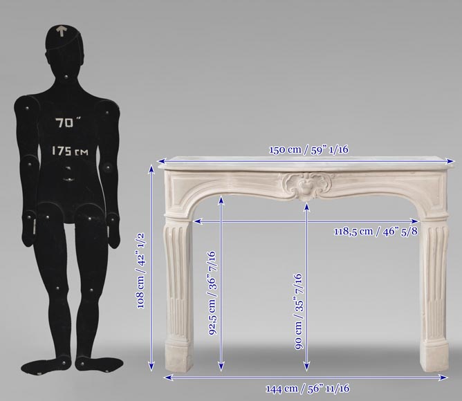 Louis XV style stone fireplace-9