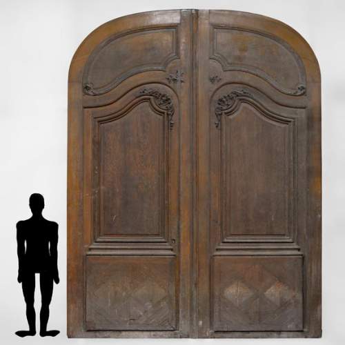 Important and rare door from an Haussmannian building in oakwood, late 19th century