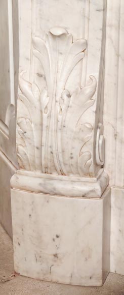 Richly decorated Louis XV style Carrara marble fireplace-8