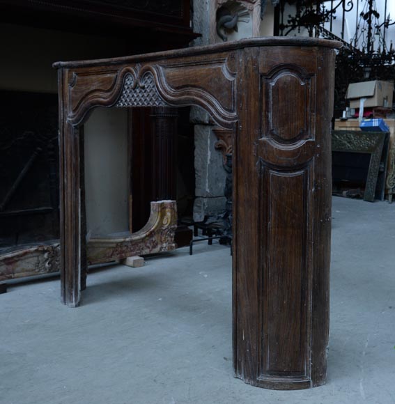 Large antique oak wood fireplace, Regence style, 1st half of the 19th c.-5