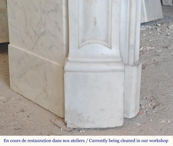 Small Louis XV mantel in Carrara marble-5