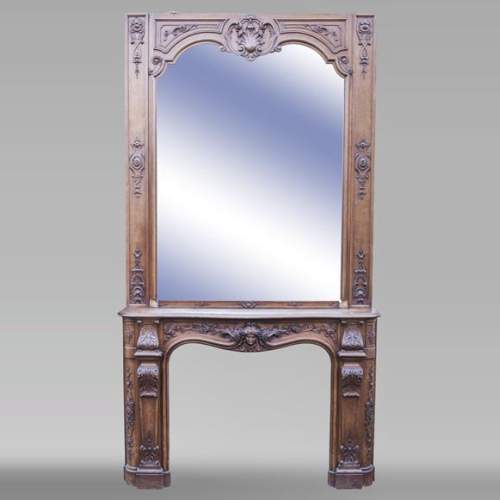 BARDIE Armand (cabinetmaker) - An antique Napoleon III style fireplace with its overmantel