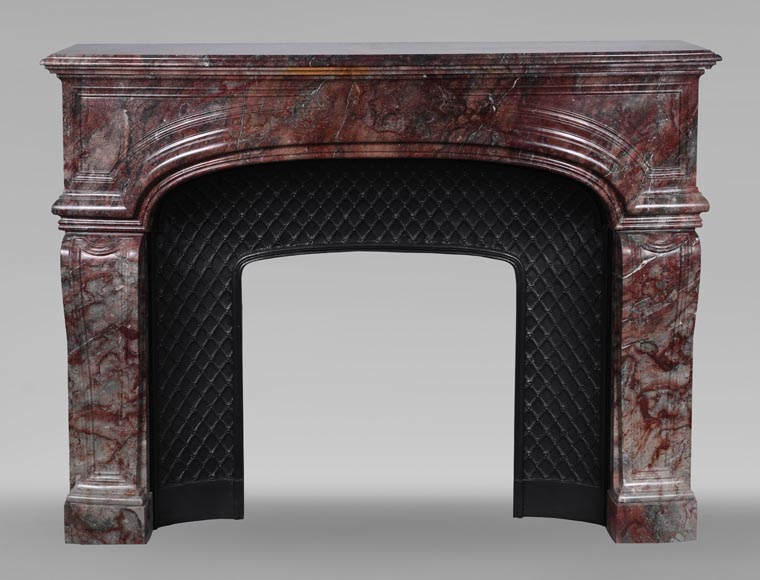 Regence style mantel in veined red marble-0