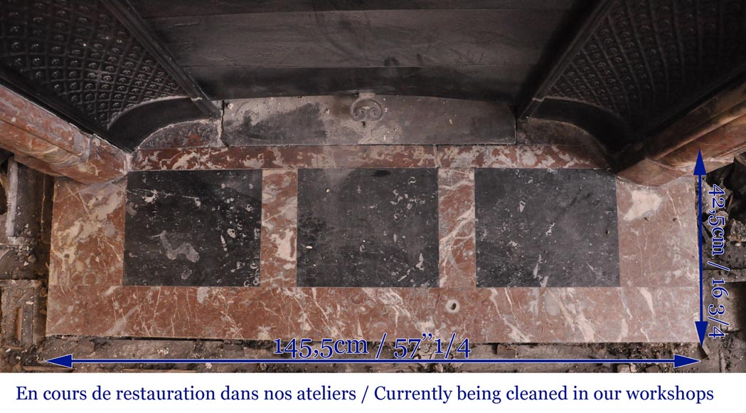 An antique Louis XIV style fireplace, made out of Rouge Royal marble-9