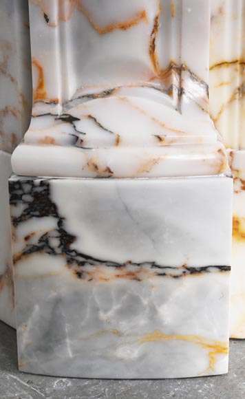 Louis XV style fireplace in Breccia Nuvolata marble-6