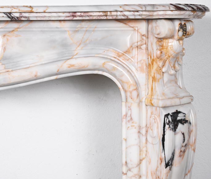 Louis XV style fireplace in Breccia Nuvolata marble-8