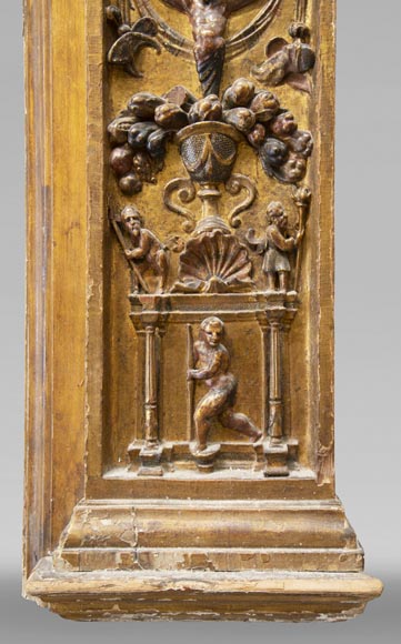 Italian 18th century fireplace in carved wood-8