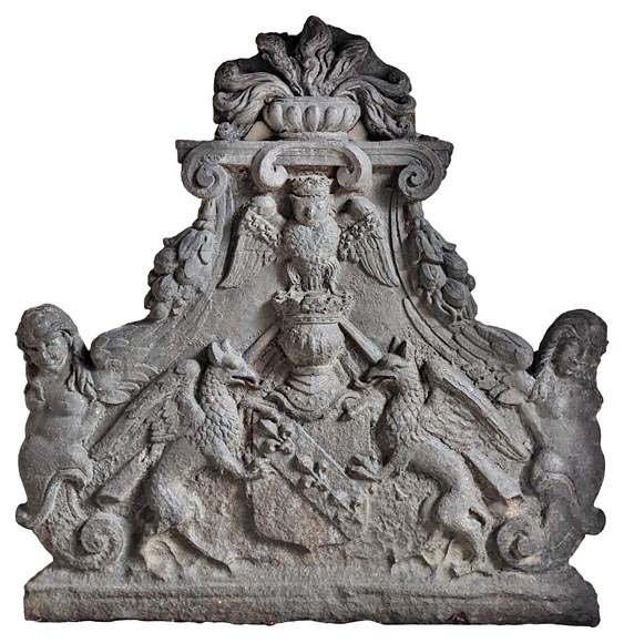 Fireback with the Châtelet coat of arms-0