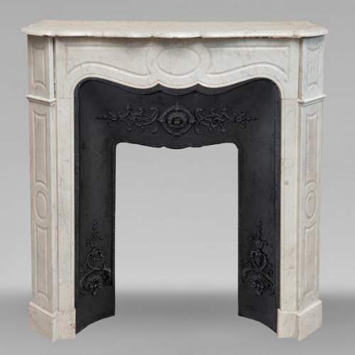 Louis XV style Pompadour mantel in Carrara marble