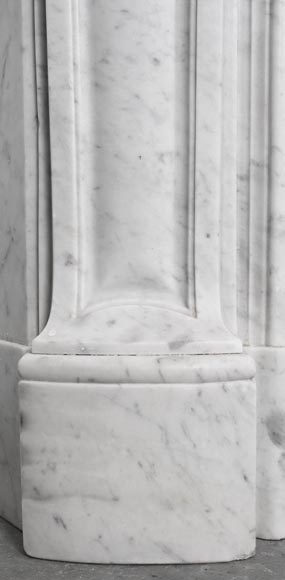 Louis XV-style Carrara marble fireplace, decorated with a palmette-6