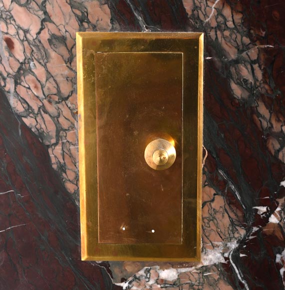 Campan marble fireplace in the Louis XIV style, with bronzes after Clodion-7