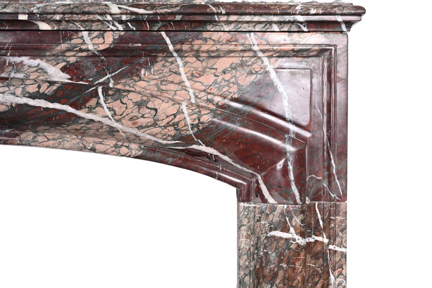 Campan marble fireplace in the Louis XIV style, with bronzes after Clodion-11