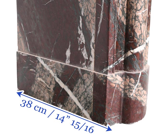 Campan marble fireplace in the Louis XIV style, with bronzes after Clodion-12