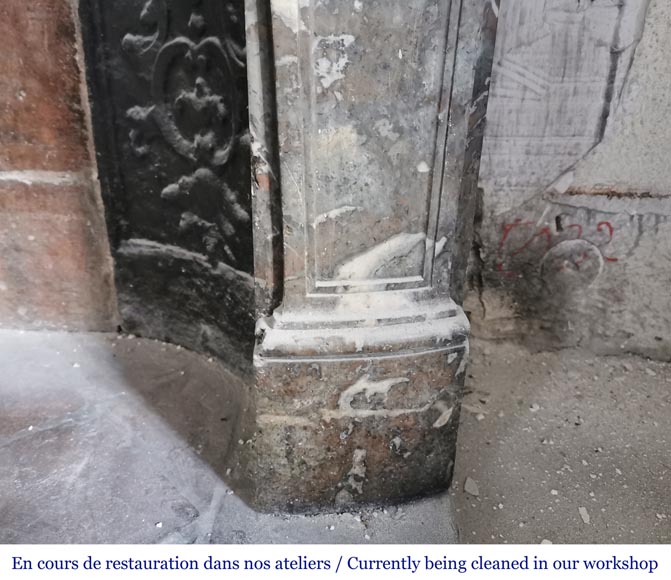Important Louis XV period fireplace in Rouge du Nord marble-7