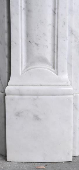 Large Louis XV-style fireplace, Pompadour model, in Carrara marble-4