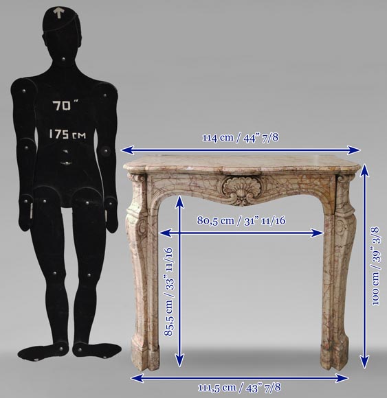 Louis XV style fireplace in Novulata breccia-10