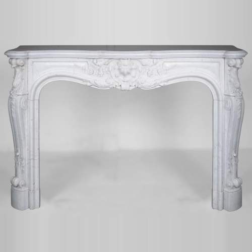 Louis XV style fireplace in Carrara marble