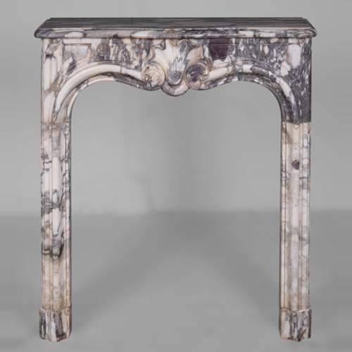 Small Louis XV period mantel in Violet Breccia marble